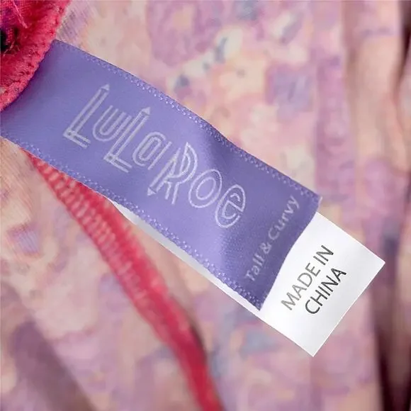 LuLaRoe TC Leggings Purple Orange Pink Floral Roses Fall Tall Curvy Buttery Soft - Picture 4 of 8